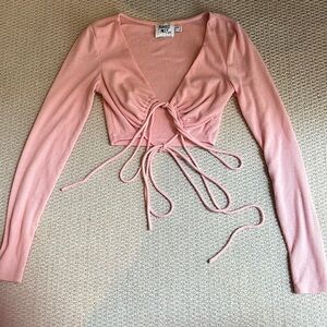 Princess Polly tie up long sleeve cropped top